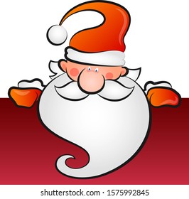 Jolly Santa with a beard looks festive card for congratulations