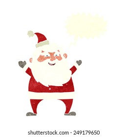 jolly santa Cartoon mit Sprachblase