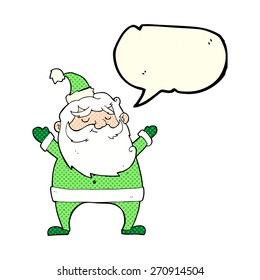caricatura de jolly santa con burbuja de habla