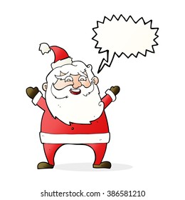 jolly santa Cartoon mit Sprachblase