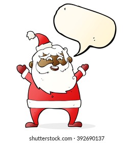 caricatura de jolly santa con burbuja de habla