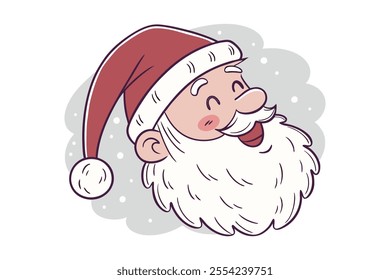 jolly santa claus character with rosy cheeks and big smile