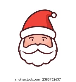 Jolly Santa Claus Face with Festive Red Hat