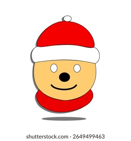 A jolly Santa Claus face icon with his classic red hat and white beard, symbolizing the joy and spirit of Christmas. Perfect for festive characters and holiday cheer.