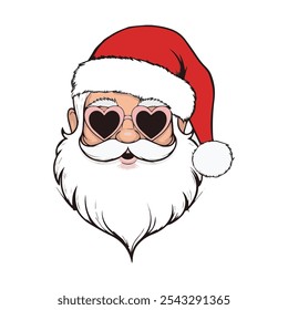 Jolly Santa Claus Head Illustration