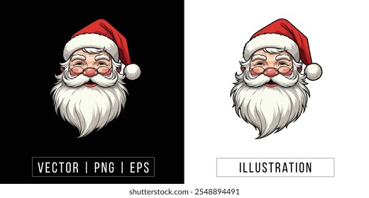 Jolly Santa Claus Illustration – Perfect for Christmas Cards, Holiday Designs, and Festive Cheer