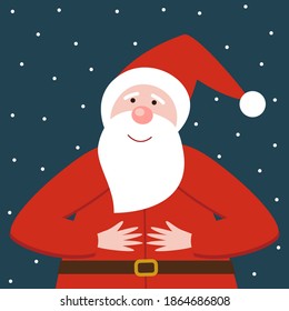 Jolly Santa Claus. New Year's illustration.   

