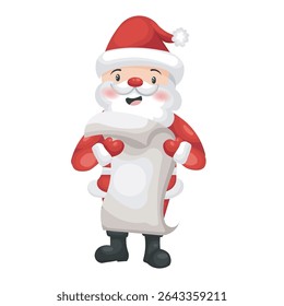 Jolly Santa Claus Reviewing Blank Christmas List