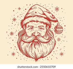 Jolly Santa Claus. Sketch vector