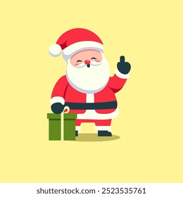 Jolly Santa Claus Vector Design with Colorful Gifts