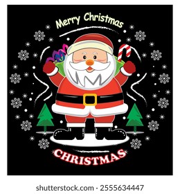 Jolly Santa Claus Waving - Merry Christmas Celebration