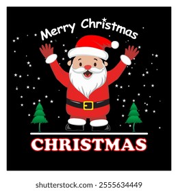 Jolly Santa Claus Waving - Merry Christmas Celebration