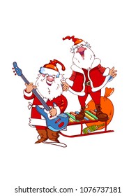 Jolly Santa singing a Christmas song.
