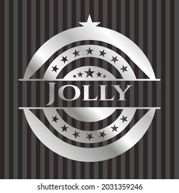 Jolly silvery shiny emblem. Vector Illustration. Mosaic. 