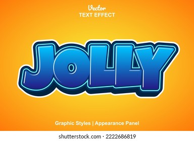 jolly text effect with graphic style and editable.