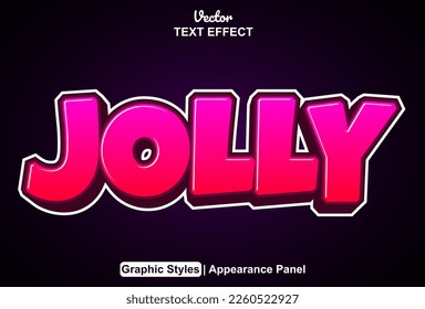 jolly text effect with graphic style and editable.