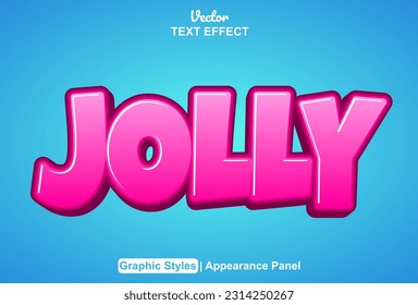 jolly text effect with graphic style and editable.