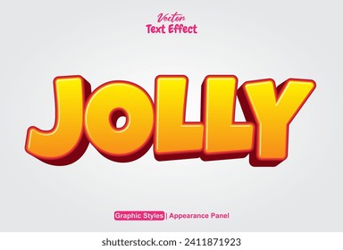 jolly text effect with graphic style and editable.