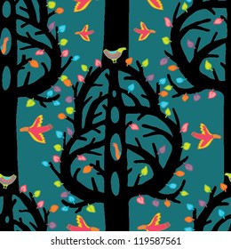 jolly tree seamless pattern