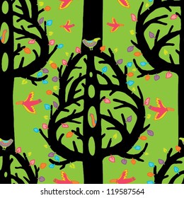 jolly tree seamless pattern