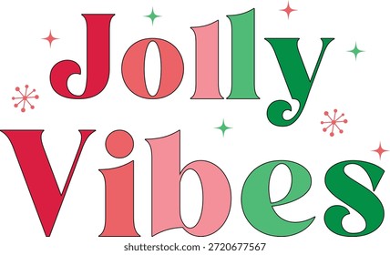 Jolly Vibes, Diseño de Navidades en Archivo de Vector