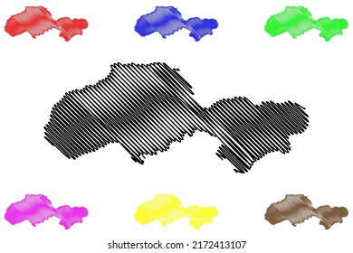 Jolo Island (Southeast Asia, Republic Of The Philippines, Sulu Archipelago) Map Vector Illustration, Scribble Sketch  Lupah Sug Map