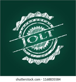 Jolt chalkboard emblem on black board