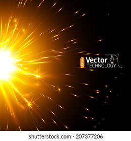 Jolt of electricity, the bright rays of the sun, molten lava