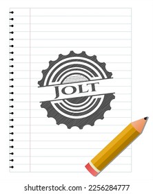Jolt pencil strokes emblem. Vector Illustration. Detailed. 