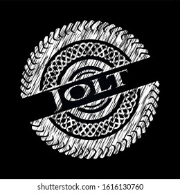 Jolt written with chalkboard texture. Vector Illustration. Detailed.
