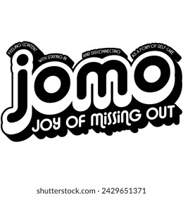 jomo joy of missing out black vector graphic design and cut file