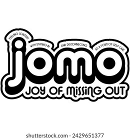 jomo joy of missing out black vector graphic design and cut file
