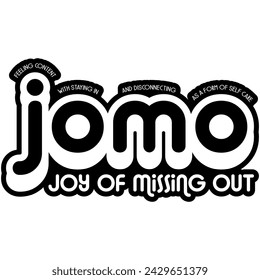 jomo joy of missing out black vector graphic design and cut file