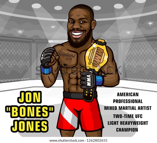 Jon Jones American Professional Mixed Martial Stock Vector (Royalty