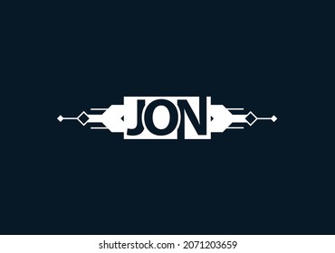 logotipo de carta JON y plantilla de diseño de iconos