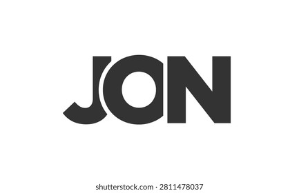 JON logo design template with strong and modern bold text. Initial based vector logotype featuring simple and minimal typography. Trendy company identity ideal for businesses brand presence.