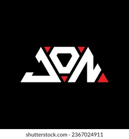 JON triangle letter logo design with triangle shape. JON triangle logo design monogram. JON triangle vector logo template with red color. JON triangular logo Simple, Elegant, and Luxurious design.