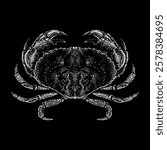 jonah crab hand drawing vector isolated on black background.