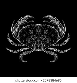 jonah crab hand drawing vector isolated on black background.