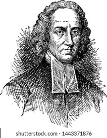 Jonathan Edwards, vintage engraved illustration