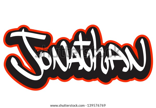 Image vectorielle de stock de Jonathan  Graffiti  Font Style 