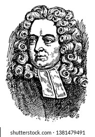 Jonathan Swift, 1667-1745, He Was Satirist, Essayist, Political Pamphleteer, Poet And Cleric, Vintage Line Drawing Or Engraving Illustration