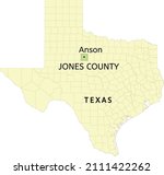 Jones County and city of Anson location on Texas state map