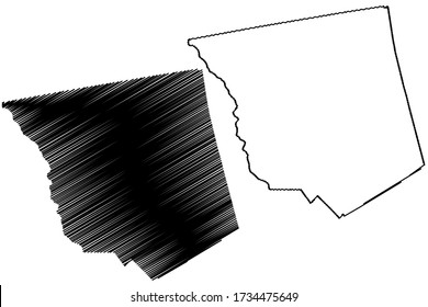 Jones County, Georgia (U.S. county, United States of America,USA, U.S., US) map vector illustration, scribble sketch Jones map