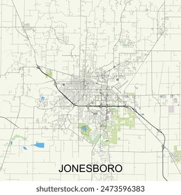 Jonesboro, Arkansas, United States map poster art