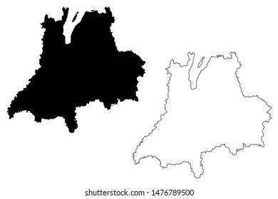 Jonkoping County (Counties of Sweden, Kingdom of Sweden) map vector illustration, scribble sketch Jönköping map