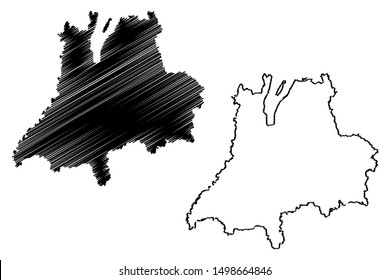 Jonkoping County (Counties of Sweden, Kingdom of Sweden) map vector illustration, scribble sketch Jönköping map