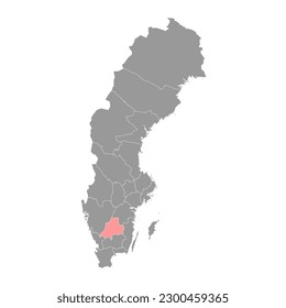 Jonkoping county map, province of Sweden. Vector illustration.