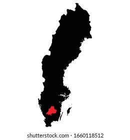 Provincia de Jonkoping resaltada en el mapa de Suecia Vector EPS 10