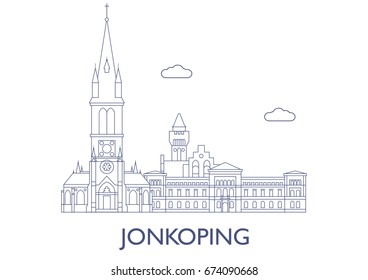 Jonkoping, Sweden. The most famous buildings of the city